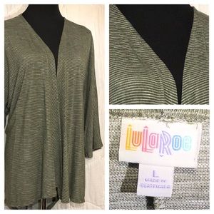 L LuLaRoe Lindsay Green Open Front Top, NWOT